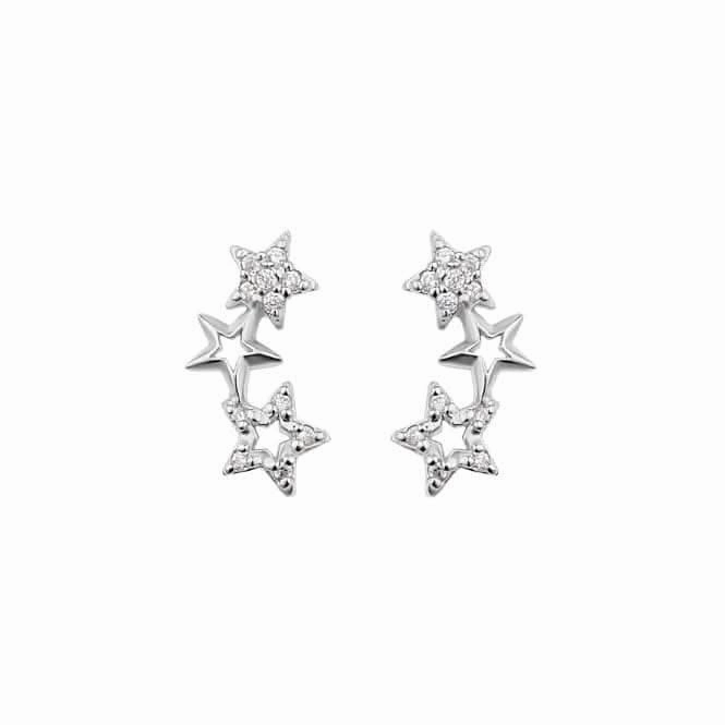 Triple Star Zirconia Stud Earrings 3425CZ