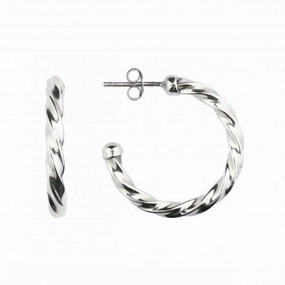 Twisted 25mm Stud Hoop Earrings 66837HP