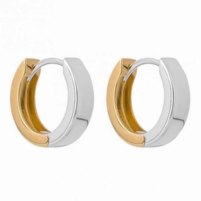 Two Tone Huggie Hoop Earrings E6246
