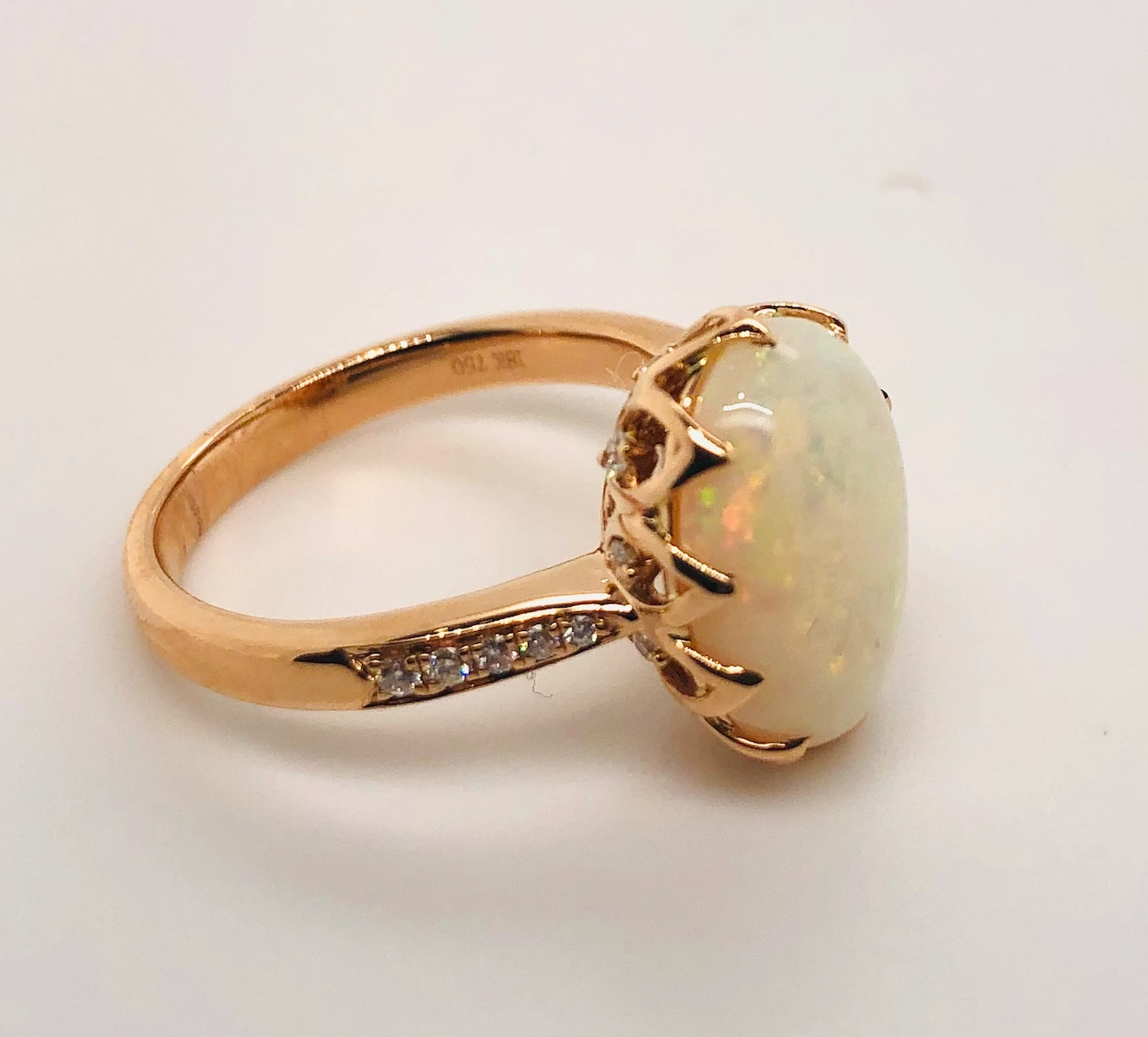 White Opal Rosegold Ring