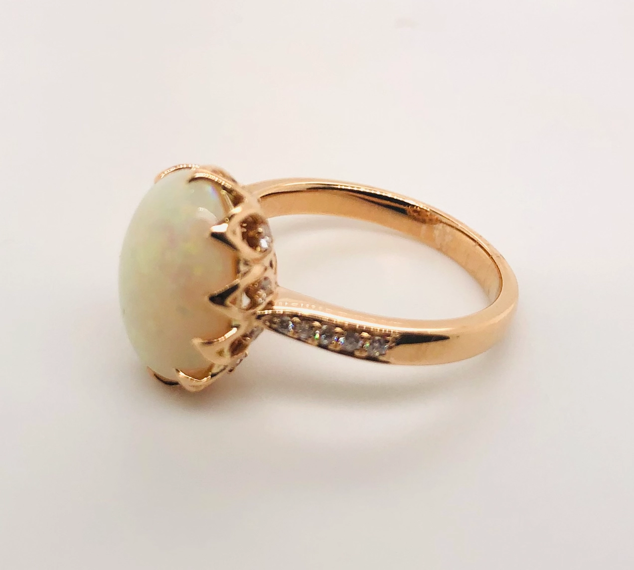 White Opal Rosegold Ring