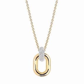 White Zirconia Capri Due Pendant SJ-P62018-CZ-SG45-60