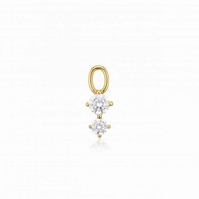 White Zirconia Circolo Due Earring Charm SJ-CH2372-CZ-YG