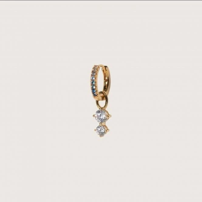 White Zirconia Circolo Due Earring Charm SJ-CH2372-CZ-YG