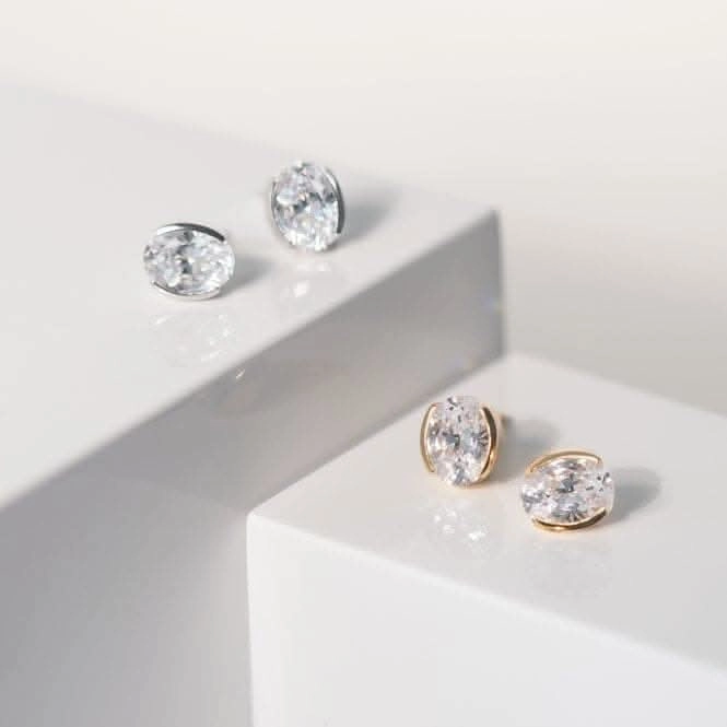 White Zirconia Ellisse Carezza Earrings SJ-E2350-CZ