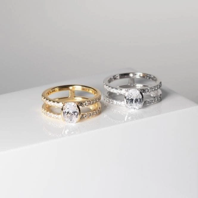 White Zirconia Ellisse Carezza Piccolo Ring SJ-R2357-CZ