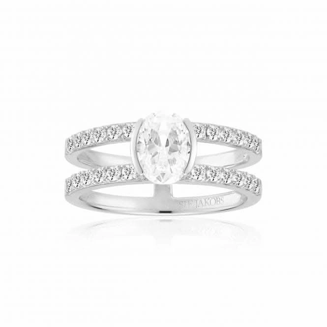 White Zirconia Ellisse Carezza Piccolo Ring SJ-R2357-CZ