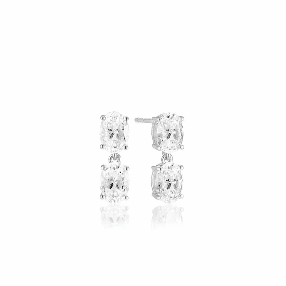 White Zirconia Ellisse Due Piccolo Earrings SJ-E2308-CZ