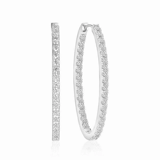 White Zirconia Ellisse Medio Earrings SJ-E2313-CZ