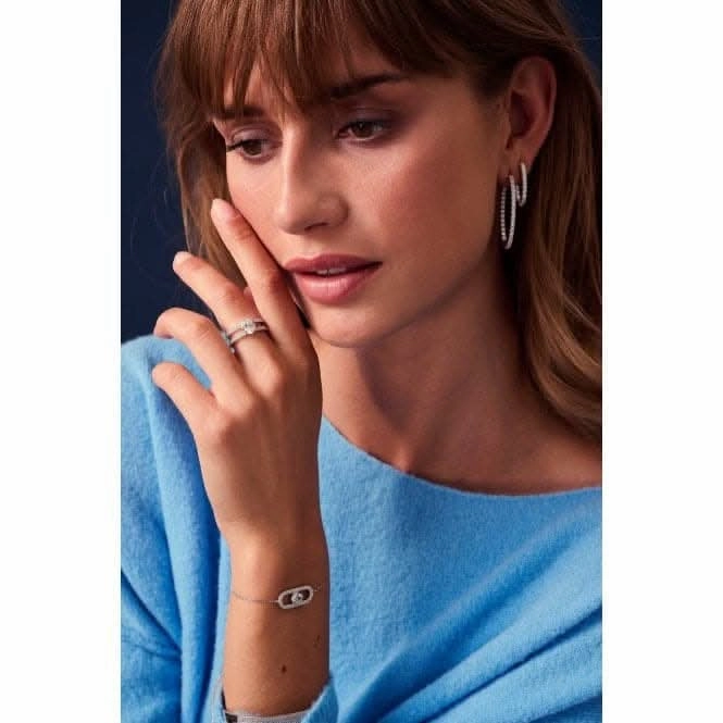 White Zirconia Ellisse Medio Earrings SJ-E2313-CZ