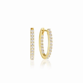 White Zirconia Ellisse Piccolo Earrings SJ-E2312-CZ-YG