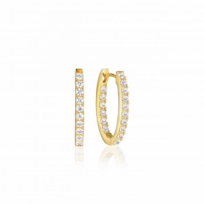 White Zirconia Ellisse Piccolo Earrings SJ-E2312-CZ-YG