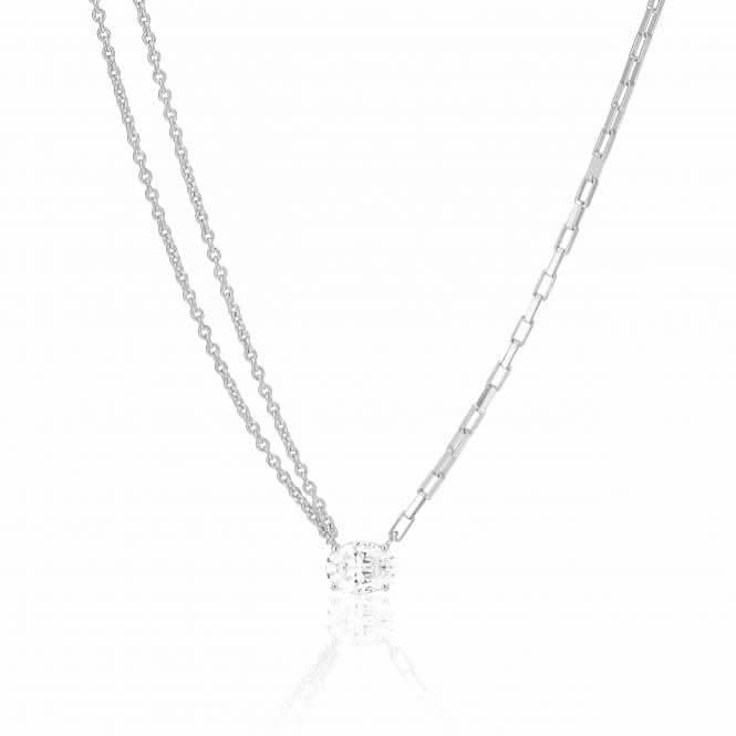 White Zirconia Ellisse Uno Necklace SJ-N2331-CZ