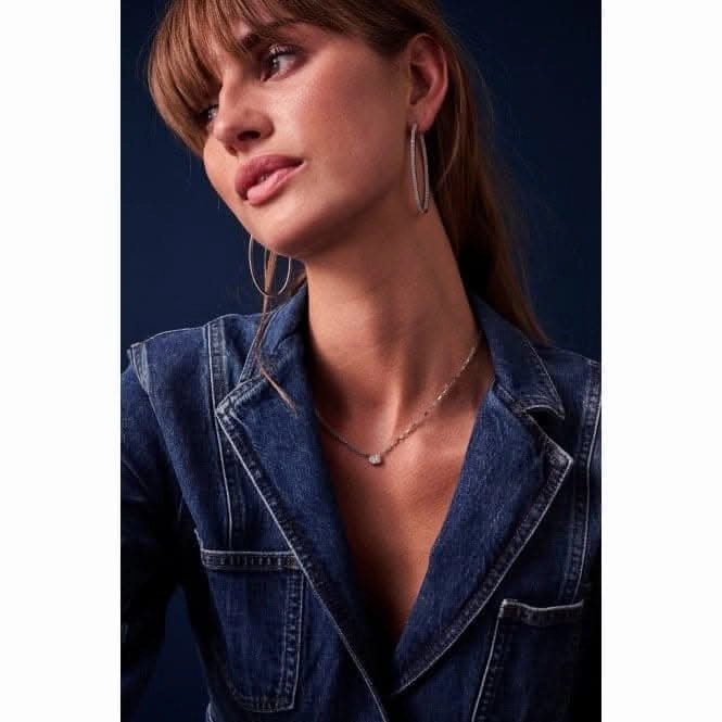 White Zirconia Ellisse Uno Necklace SJ-N2331-CZ