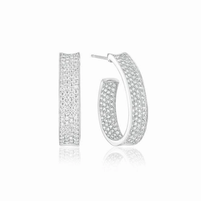 White Zirconia Felline Concavo Earrings SJ-E2390-CZ
