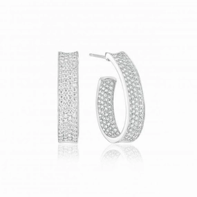 White Zirconia Felline Concavo Earrings SJ-E2390-CZ