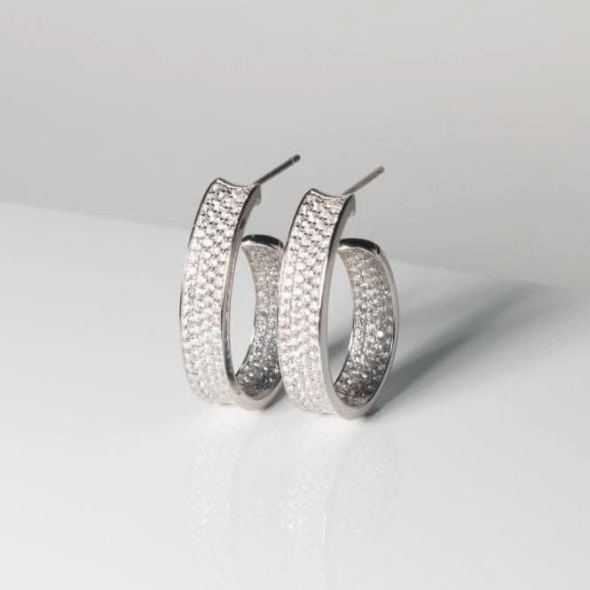 White Zirconia Felline Concavo Earrings SJ-E2390-CZ