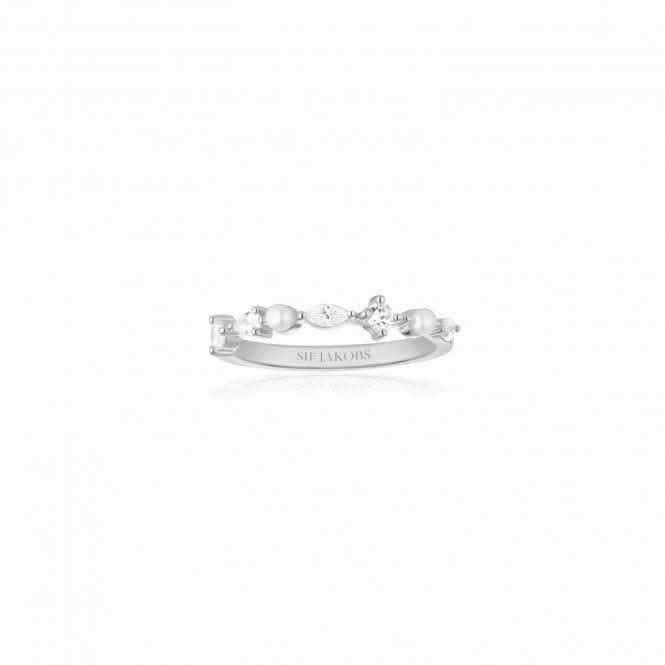 White Zirconia Freshwater Pearl Adria Piccolo Ring SJ-R12260-PCZ