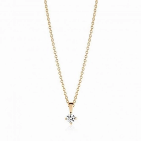 White Zirconia Princess Piccolo Pendant SJ-P4MMRD-CZ-YG-45