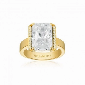 White Zirconia Roccanova Altro Grande Ring SJ-R42267-CZ-YG