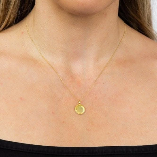 Yellow Gold Plated Engravable Disc with Millegrain Edge P5001