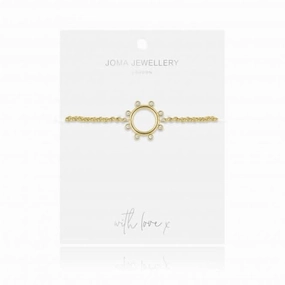 Zahra Gold Zirconia Hoop 19cm Adjustable Bracelet 4455