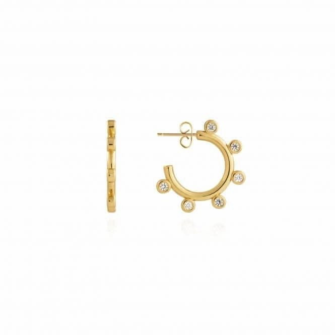 Zahra Gold Zirconia Hoop Earrings 4456