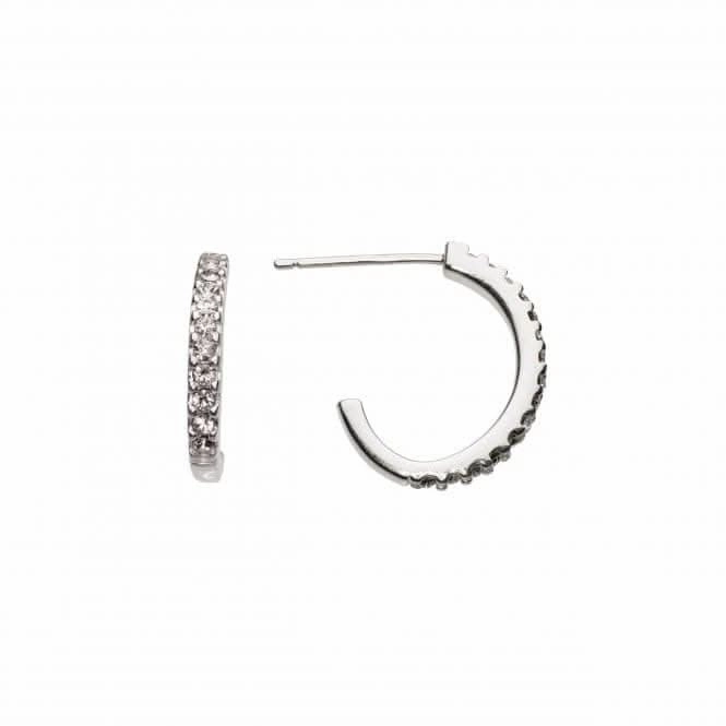 Zirconia Half Hoop Stud Earrings 3424CZ014
