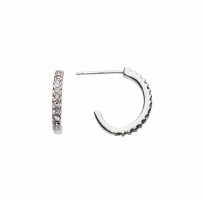 Zirconia Half Hoop Stud Earrings 3424CZ014