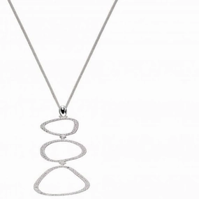 Zirconia Pebble Outline Drop Pendant P4840C